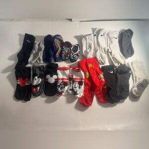 Assorted Disney and Nike Socks